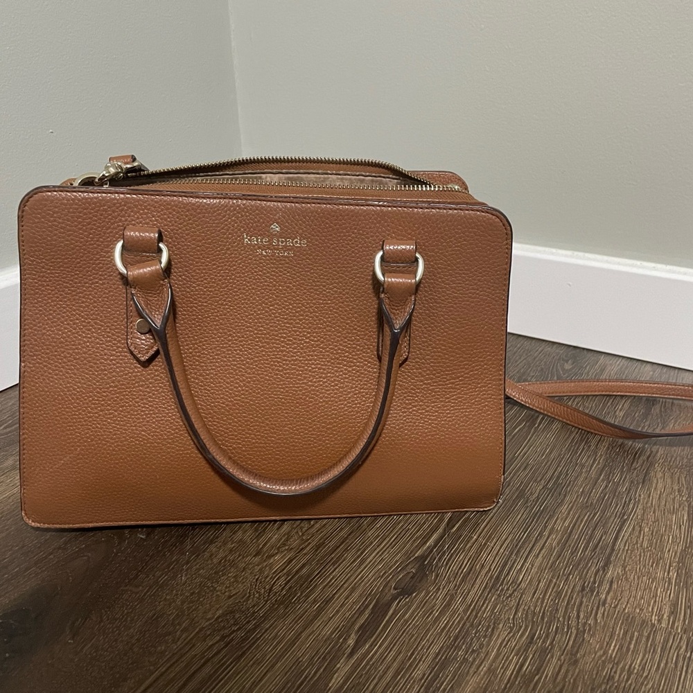 Kate Spade Lise Pebbled Leather Mulberry Street in Warm Gingerbread